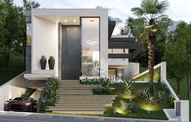 Imagem: A casa em condomínio possui 4 Dormitórios, 5 Banheiros, 4