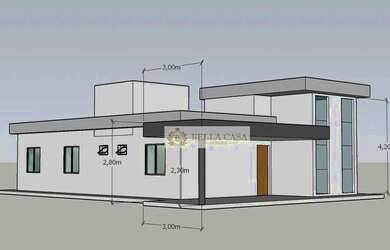 Imagem: A casa possui 3 Dormitórios, 2 Banheiros, 125m² de Área e