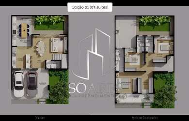 Imagem: A casa possui 4 Dormitórios, 4 Banheiros, 2 Vagas na garagem