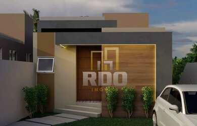 Imagem: A casa possui 3 Dormitórios, 2 Banheiros, 2 Vagas na garagem