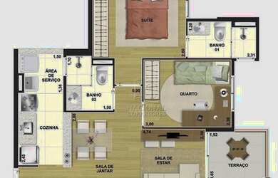 Imagem 3: Apartamento à venda, 53 m² por R$ 365.000,00 - Vila Tibiriçá - Santo André/SP