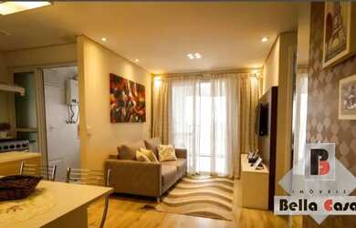 Imagem: O apartamento possui 1 Dormitório, 1 Banheiro, 1 Vaga na garagem