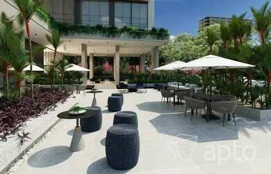 Imagem: O apartamento possui 1 Dormitório, 1 Banheiro, 1 Vaga na garagem