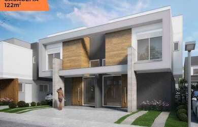 Imagem: A casa em condomínio possui 3 Dormitórios, 1 Banheiro, 2 Vagas