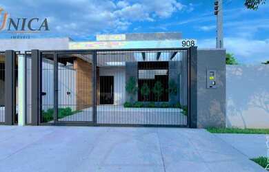 Imagem: A casa possui 3 Dormitórios, 2 Banheiros, 2 Vagas na garagem