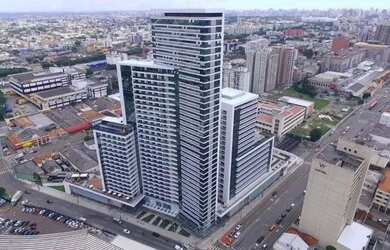 Imagem: O apartamento possui 1 Dormitório, 1 Banheiro, 1 Vaga na garagem