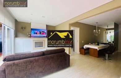 Imagem: A casa em condomínio possui 4 Dormitórios, 4 Banheiros, 2