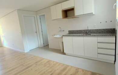 Imagem: O apartamento possui 1 Dormitório, 1 Banheiro, 1 Vaga na garagem