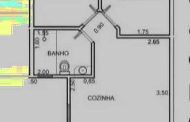Imagem: O apartamento possui 2 Dormitórios, 1 Banheiro, 1 Vaga na garagem