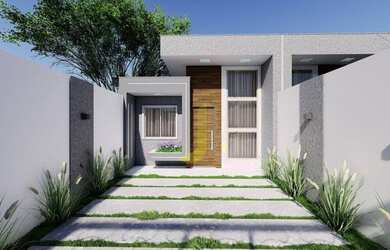 Imagem: A casa possui 3 Dormitórios, 2 Banheiros, 2 Vagas na garagem