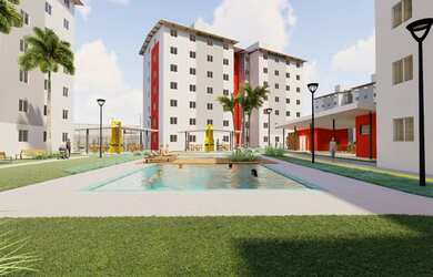 Imagem: O apartamento possui 2 Dormitórios, 1 Banheiro, 1 Vaga na garagem