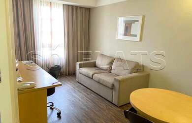 Imagem: O apartamento possui 1 Dormitório, 1 Banheiro, 1 Vaga na garagem