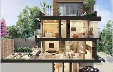 Imagem: A casa em condomínio possui 4 Dormitórios, 4 Banheiros, 4