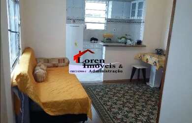 Imagem: O apartamento possui 1 Dormitório, 1 Banheiro, 1 Vaga na garagem