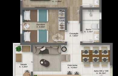 Imagem 16: Apartamento à venda na planta , 02 dormitórios com suíte no bairro...