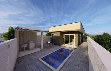 Imagem: A casa possui 3 Dormitórios, 2 Banheiros, 4 Vagas na garagem