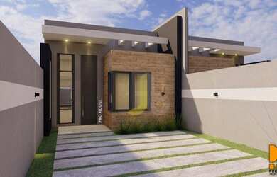 Imagem: A casa possui 3 Dormitórios, 2 Banheiros, 2 Vagas na garagem