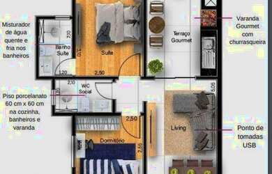 Imagem 3: Apartamento com 2 dormitórios à venda, 46 m² por R$ 290.000,00 - Vila...