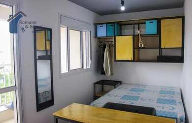 Imagem: O studio possui 1 Dormitório, 1 Banheiro, 1 Vaga na garagem