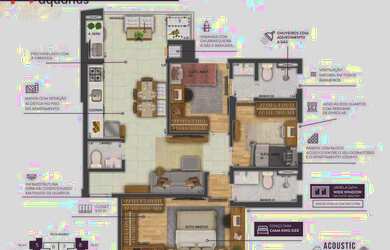 Imagem: O apartamento possui 3 Dormitórios, 3 Banheiros, 2 Vagas na