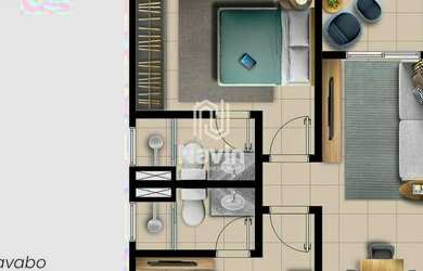 Imagem: O apartamento possui 2 Dormitórios, 2 Banheiros, 1 Vaga na