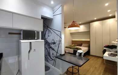 Imagem: A kitnet possui 1 Dormitório, 1 Banheiro, 1 Vaga na garagem