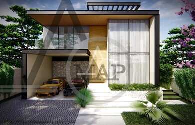 Imagem: A casa em condomínio possui 4 Dormitórios, 4 Banheiros, 5