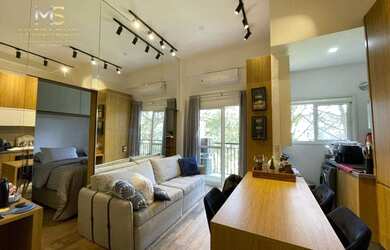 Imagem: O apartamento possui 1 Dormitório, 1 Banheiro, 1 Vaga na garagem