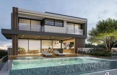 Imagem: A casa em condomínio possui 4 Dormitórios, 4 Banheiros, 5