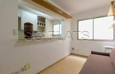 Imagem: O apartamento possui 1 Dormitório, 1 Banheiro, 1 Vaga na garagem