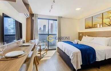 Imagem: O studio possui 1 Dormitório, 1 Banheiro, 30m² de Área e