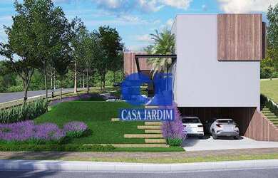 Imagem: A casa em condomínio possui 4 Dormitórios, 4 Banheiros, 3