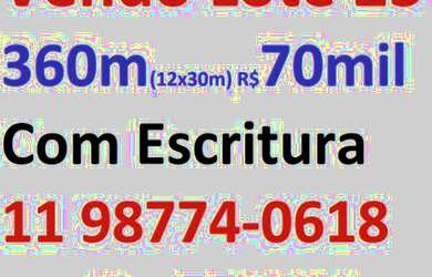 Imagem 1: Terreno Mogi c Escritura 360m 12por30m 70mil 4km Shopping aceito troca