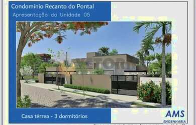 Imagem: A casa em condomínio possui 3 Dormitórios, 3 Banheiros, 2