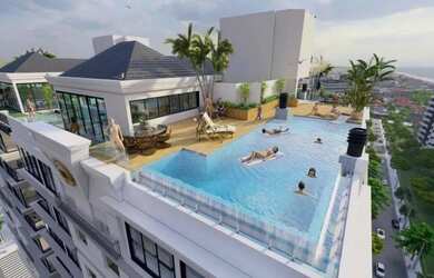 Imagem: O apartamento possui 1 Dormitório, 1 Banheiro, 2 Vagas na garagem