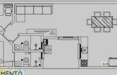 Imagem: O apartamento possui 2 Dormitórios, 1 Banheiro, 1 Vaga na garagem