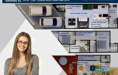 Imagem: A casa em condomínio possui 3 Dormitórios, 2 Banheiros, 2