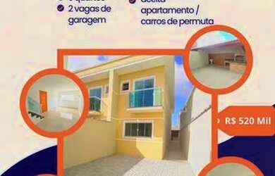 Imagem: A casa possui 3 Dormitórios, 3 Banheiros, 2 Vagas na garagem