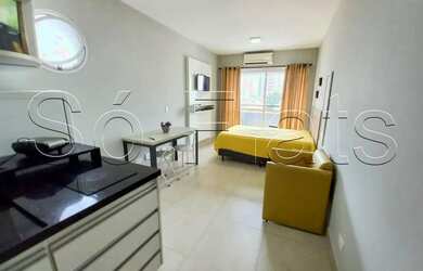 Imagem: O studio para alugar possui 1 Dormitório, 1 Banheiro, 1 Vaga