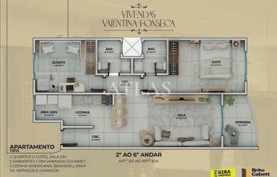 Imagem 9: Apartamentos 2 quartos (SUÍTE), 70m2, Vivendas do Lago,Jd Belvedere -- Volta Redonda/RJ