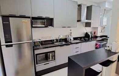 Imagem: O apartamento possui 1 Dormitório, 2 Banheiros, 1 Vaga na garagem