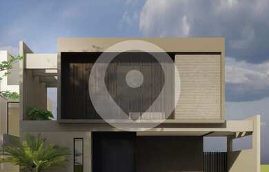 Imagem: A casa possui 4 Dormitórios, 5 Banheiros, 4 Vagas na garagem