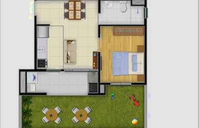 Imagem 8: Residencial Garden. Churrasqueira, Varanda, 38m² de Áreae1 Vaga na garagem