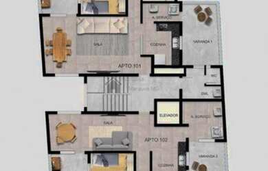 Imagem: O apartamento possui 3 Dormitórios, 2 Banheiros, 2 Vagas na