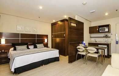 Imagem: O studio possui 1 Dormitório, 1 Banheiro, 1 Vaga na garagem