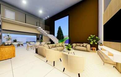 Imagem: A casa em condomínio possui 4 Dormitórios, 5 Banheiros, 2