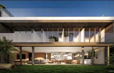 Imagem: A casa em condomínio e possui 4 Dormitórios, 5 Banheiros