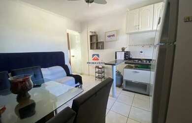 Imagem: O apartamento possui 1 Dormitório, 1 Banheiro, 1 Vaga na garagem