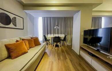 Imagem: O apartamento possui 1 Dormitório, 1 Banheiro, 1 Vaga na garagem