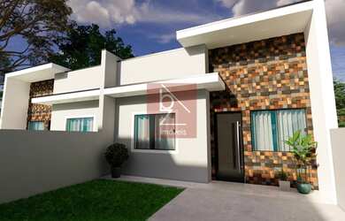 Imagem: A casa possui 2 Dormitórios, 2 Banheiros, 2 Vagas na garagem